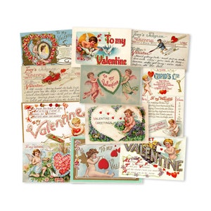 11 pezzi di cartoline vintage per San Valentino, fustelle, decorazioni di carta vintage per San Valentino, riproduzioni laser di alta qualità, San Valentino