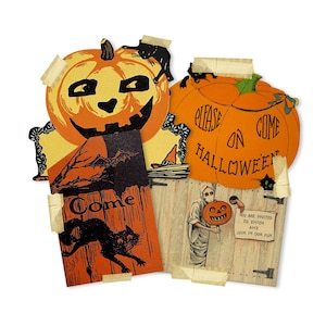 Vintage Halloween Party Einladungen Hochwertige Laser Reproduktion Cut Outs, Vintage Halloween Ephemera Stanzteile ca
