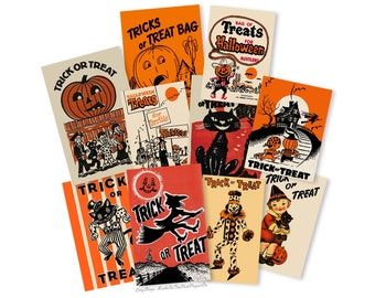 Vintage Halloween Treat Bag, Trick Or Treat Bag, Halloween Junk Journal, Halloween Crafts, Retro Halloween,  High-quality Laser Reproduction