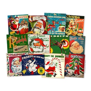 Vintage Christmas Ephemera Images 12 Piece Assortment Size of Cuts Vary From 2.25" - 2.5" High-quality Laser Reproductions, Christmas Decor