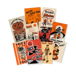 Vintage Halloween Treat Bag, Trick Or Treat Bag, Halloween Junk Journal, Halloween Crafts, Retro Halloween,  High-quality Laser Reproduction