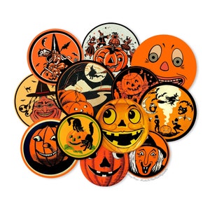 Découpes vintage pour bruiteurs d'Halloween, décorations imprimées en papier d'Halloween vintage, reproductions laser de haute qualité, scrapbooking, découpes