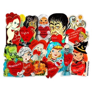 Vintage Halloween Valentines 12 Piece Assortment Size High-quality Laser Reproductions, Vintage Halloween Valentines Decorations Paper Cuts