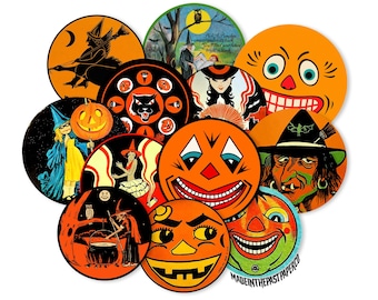 Halloween Junk Journal, Vintage Halloween Noisemakers Die Cuts, Printed Vintage Halloween Paper Decoration, Scrapbooking, Halloween Ephemera