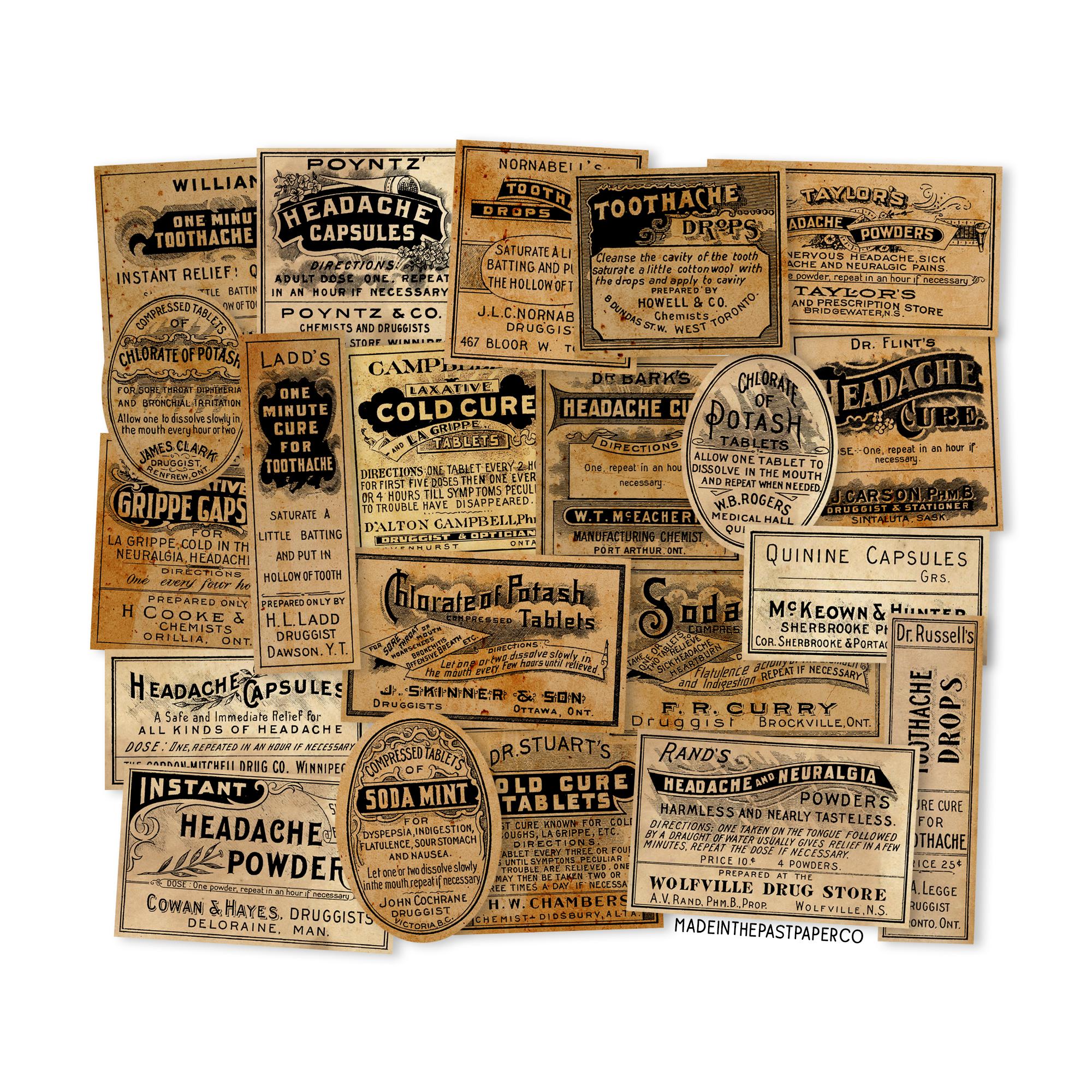 Medicine Bottle Labels Antique - Etsy
