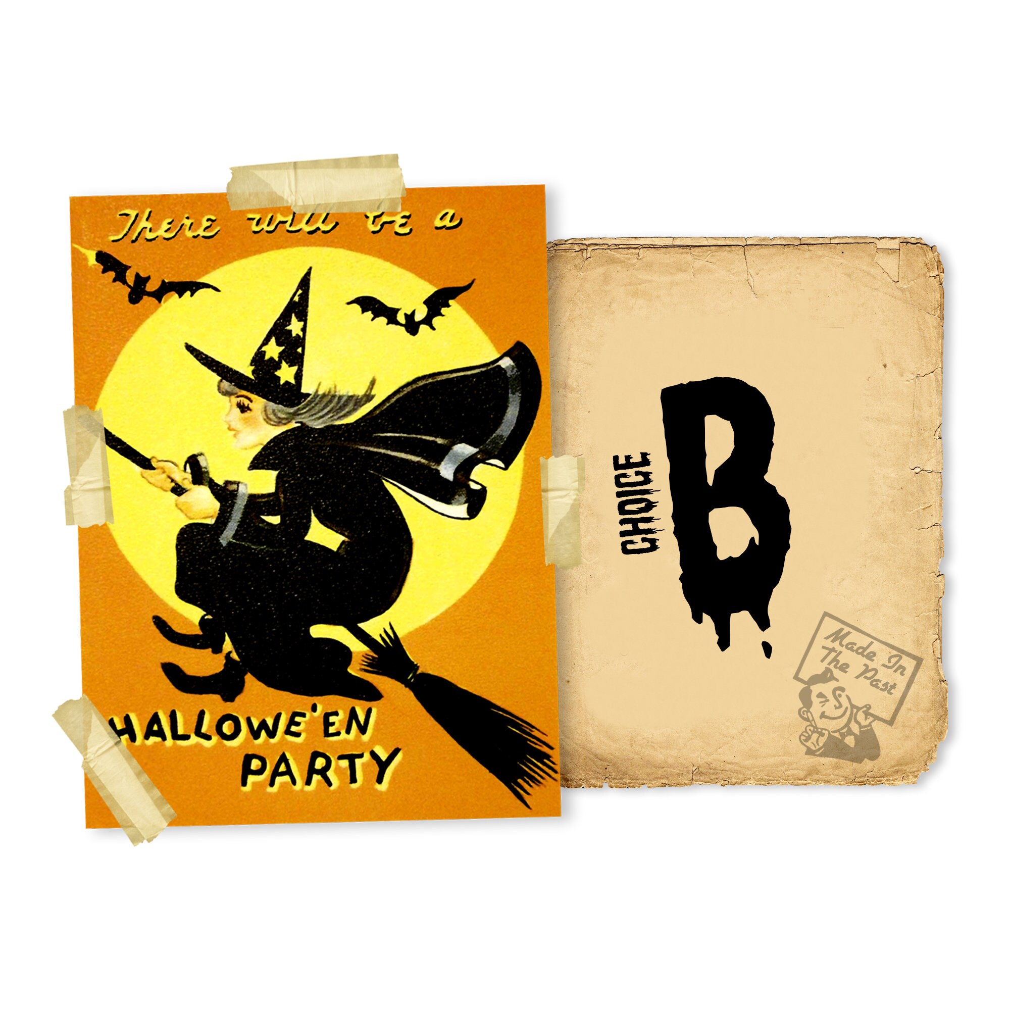 Vintage Halloween Party Invitations Highquality Laser Etsy
