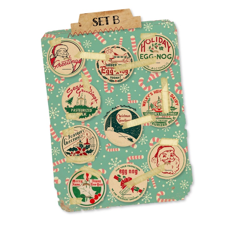 Vintage Christmas Die Cuts, Printed Vintage Christmas Paper Decorations