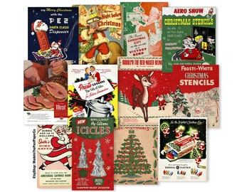 Vintage 12 Pc Christmas Ephemera, Size of Cuts Vary From 2.25" - 3.00" High-quality Laser Reproductions, Christmas Decor, Christmas Journal