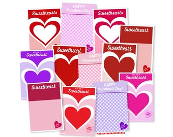 12Pc Valentine's Day Card, Junk Journal Paper Card, Valentine's Day Cookie Card, High Quality Laser Print, Valentines Mixed Media, 3" x 5"
