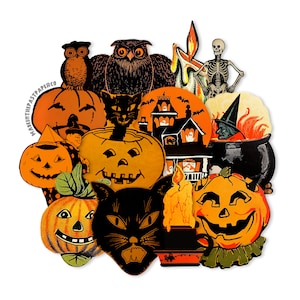 Vintage Halloween Pumpkin Cut Outs, Vintage Halloween Decorations, Halloween Witch, Halloween Ephemera, Retro Halloween, Vintage Beistle
