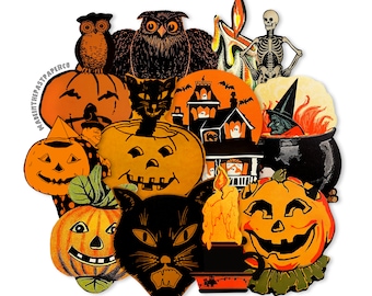 Vintage Halloween Pumpkin Cut Outs, Vintage Halloween Decorations, Halloween Witch, Halloween Ephemera, Retro Halloween, Vintage Beistle