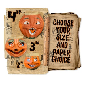 Not Inserts - Vintage Halloween Paper Mache Jack-o-Lantern Cutouts, Vintage Halloween Paper Decorations High-Quality Laser Reproductions, image 2