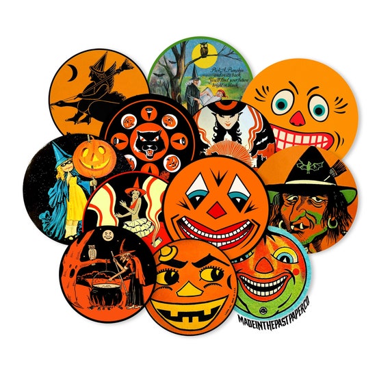 Halloween Junk Journal, Vintage Halloween Noisemakers Die Cuts, Printed Vintage Halloween Paper Decoration, Scrapbooking, Halloween Ephemera