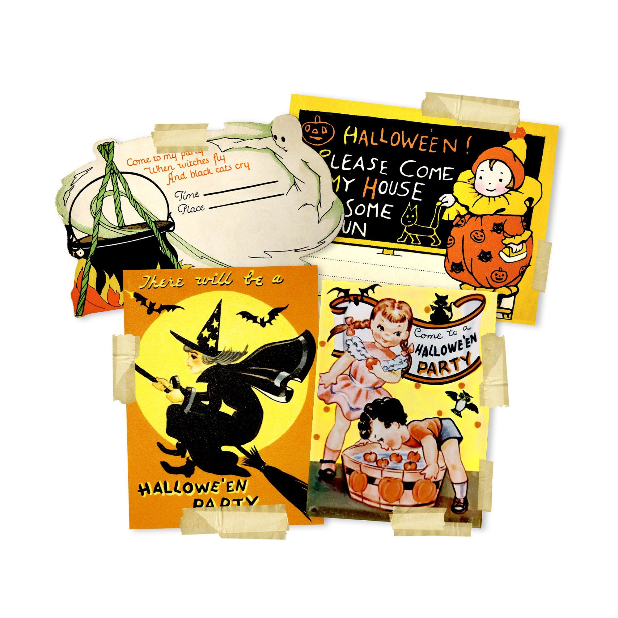 Vintage Halloween Party Invitations Highquality Laser Etsy
