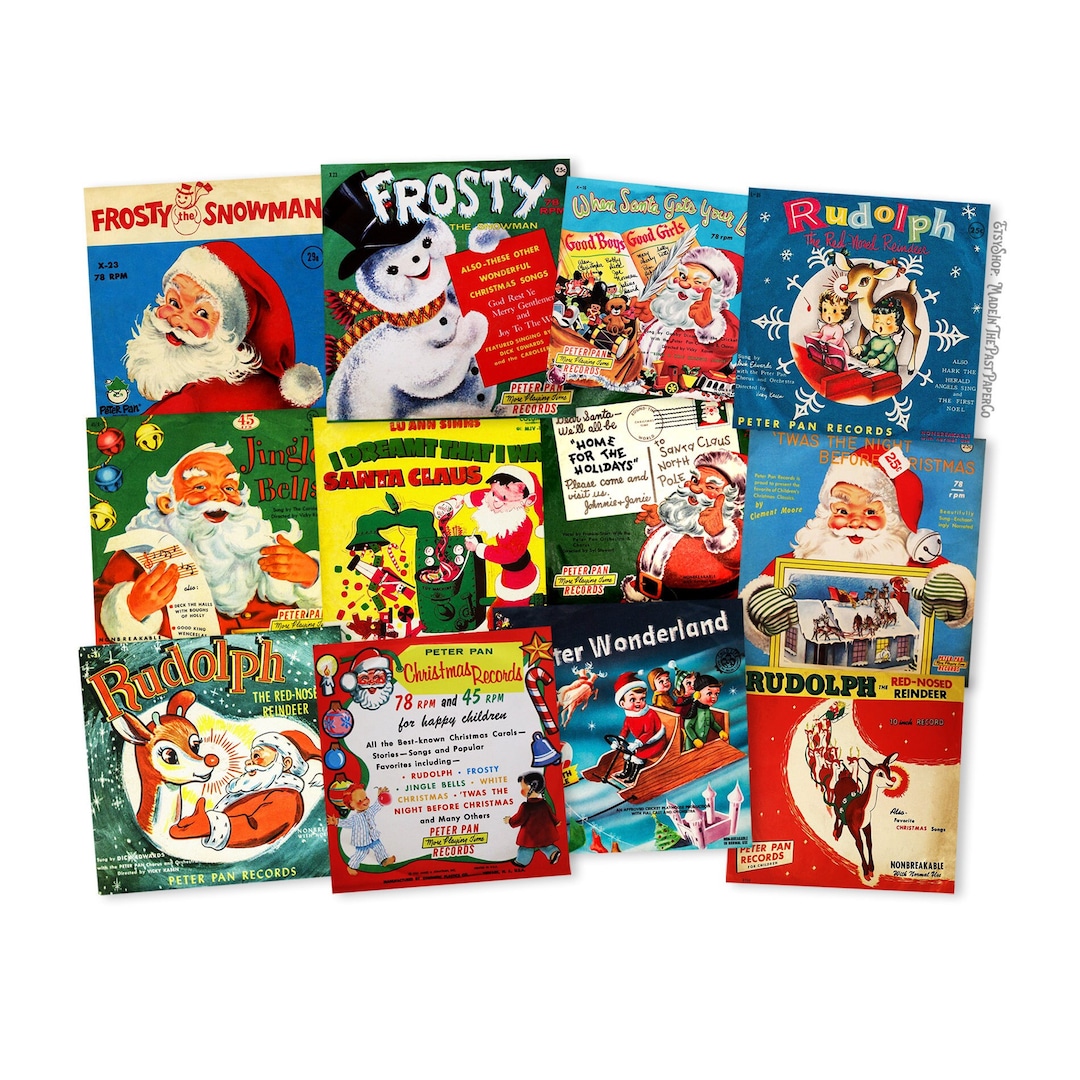 Vintage Christmas Ephemera Images 12 Piece Assortment Size of Cuts Vary