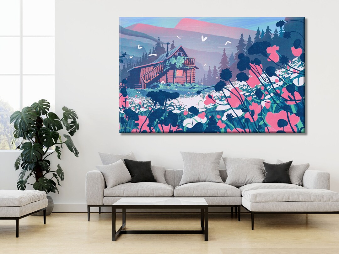 Japanese Style Canvas Wall Art, Aesthetic Japanese Canvas , Modern Lofi Style Canvas Art, Ready