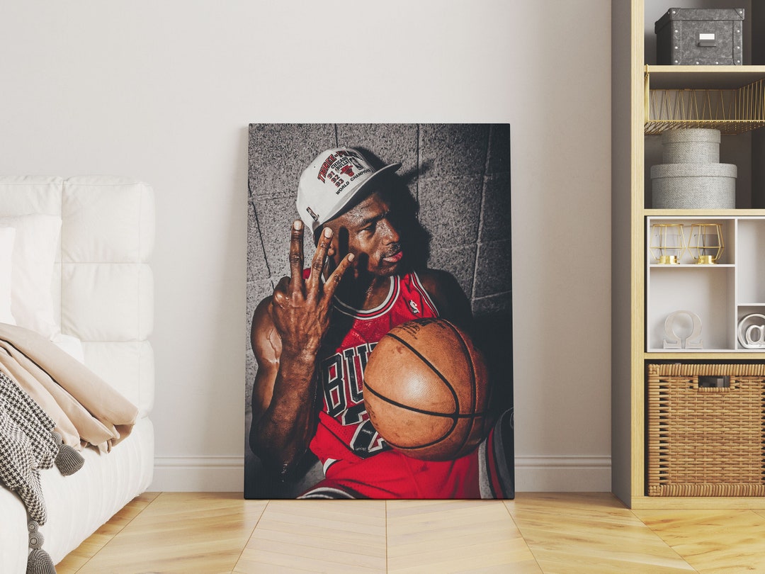 Michael Jordan Canvas M. Jordan Wall Art Jordan Art Etsy