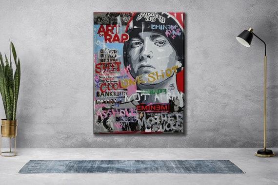 Eminem Poster, Eminem Canvas, Eminem Decor, Eminem Wall Art, 8 Mile Poster,  Eminem Hip Hop Print 