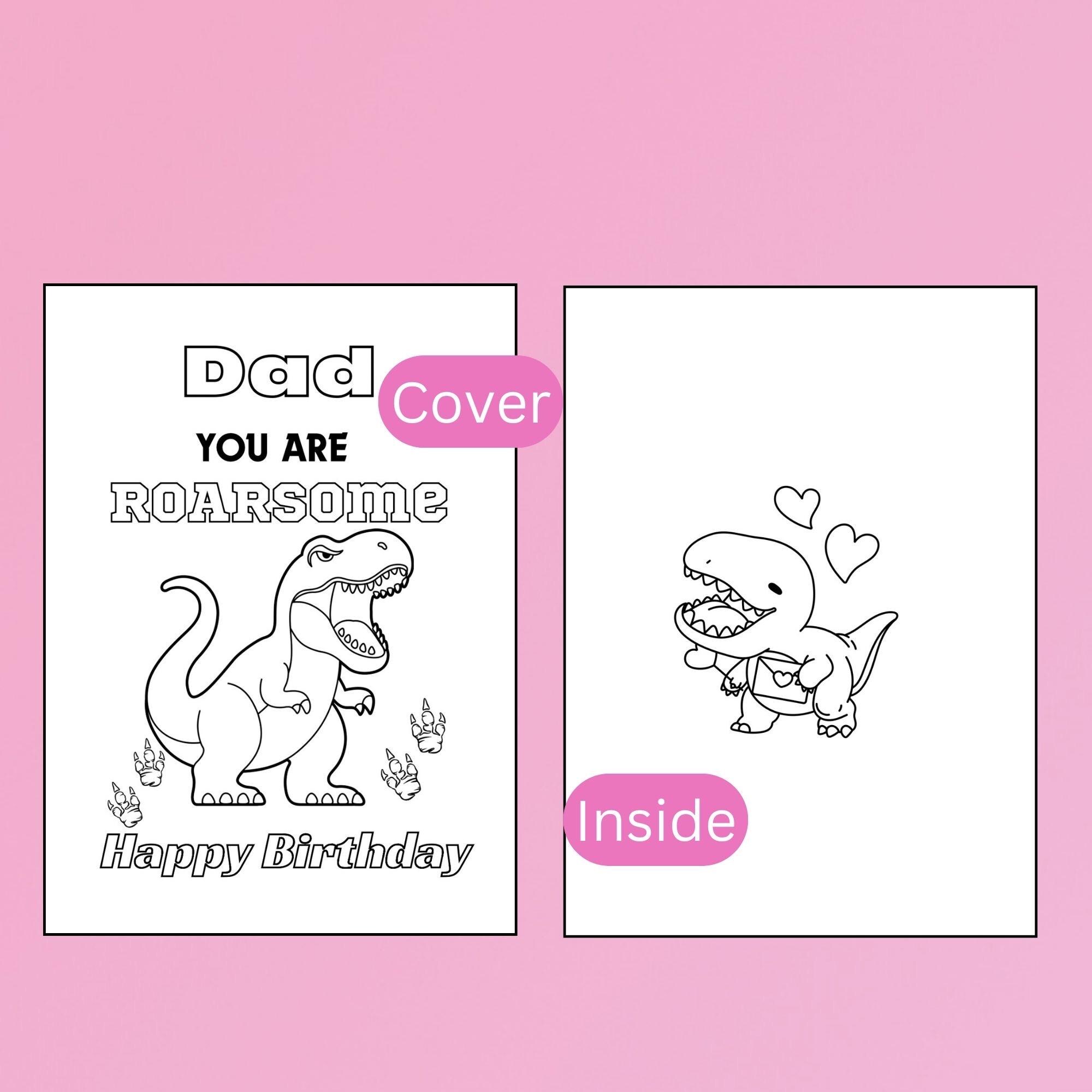 Coloring Card Dad Birthday, Printable Birthday Card for Dad - Etsy