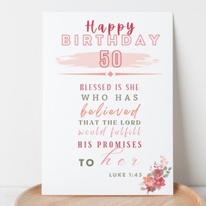 50. Geburtstagskarte zum Ausdrucken, Christian happy 50th birthday card