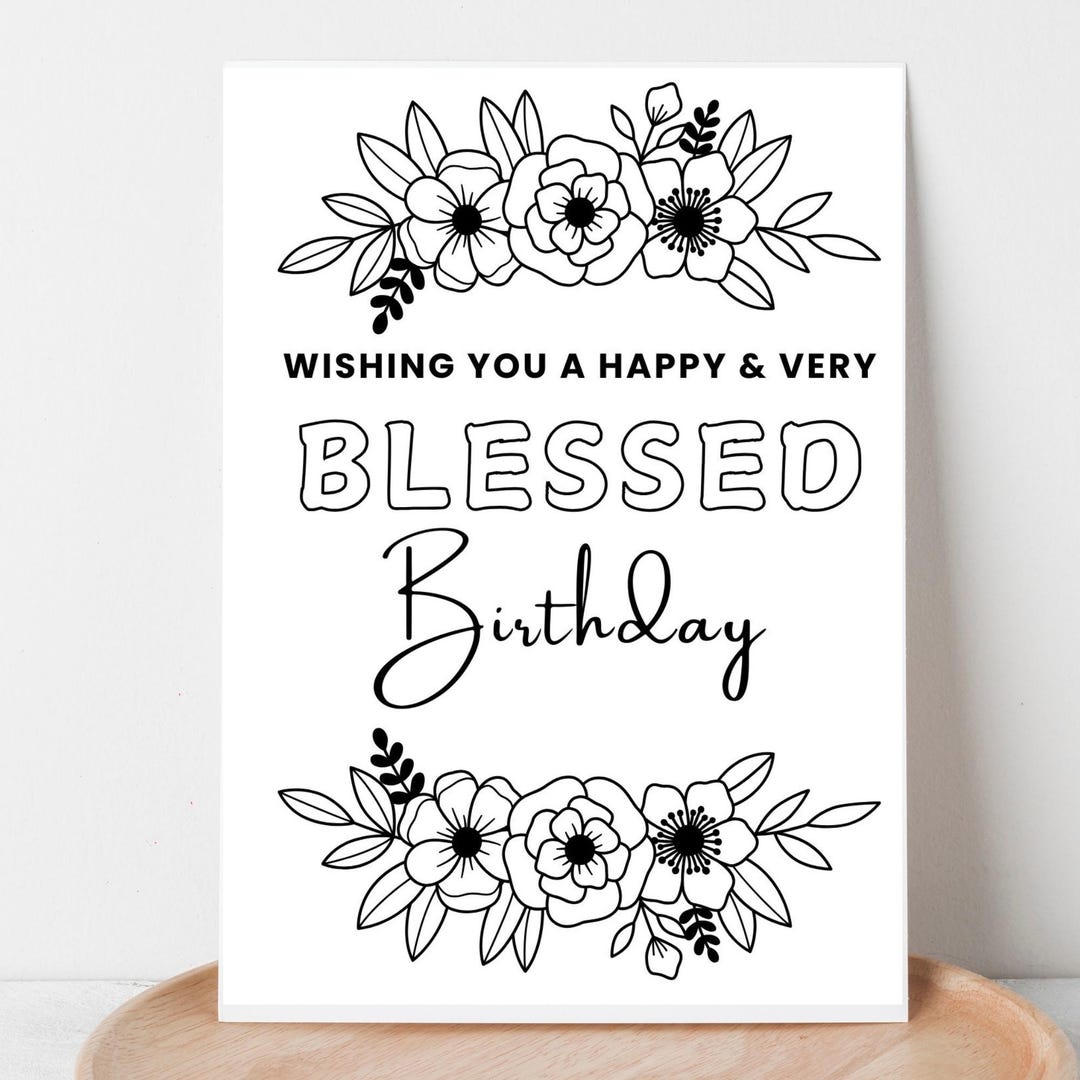 Christian Birthday Card Printable Bible Verse Coloring Page Religious ...
