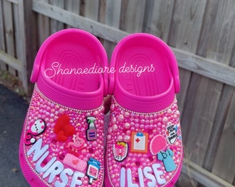 Juice pink custom crocs