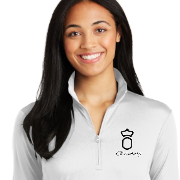 Personalized Oldenburg Quarter-Zip Equestrian Pullover - Customizable Warmblood Sport Apparel