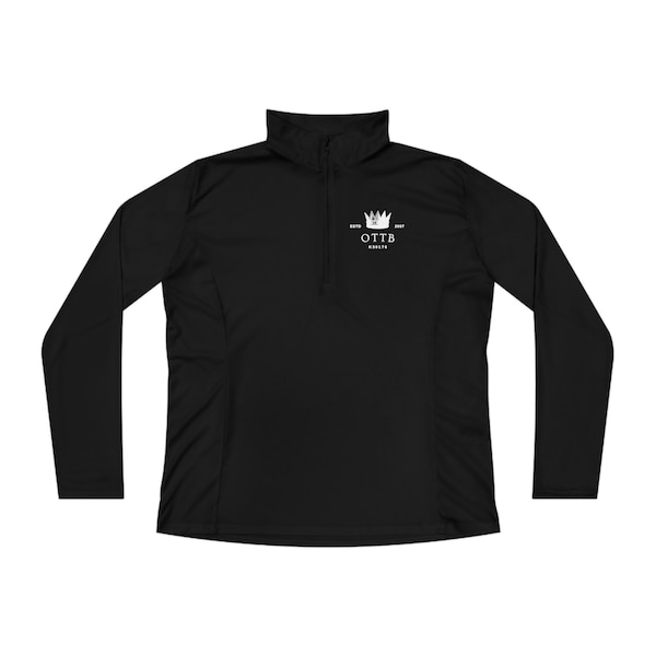 Personalized Ladies OTTB 1/4 Zip Athetic Pullover, Customized Thoroughbred Competition Top, a sporty choice!