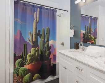 Einzigartiger Duschvorhang mit digitaler Kunst, Originalkunstwerk von Laurie Vallance auf wasserfestem, waschbarem Stoff, abstraktes, farbenfrohes Einweihungsgeschenk