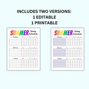 Editable and Printable Summer Checklist, Daily Summer Checklist Rules ...
