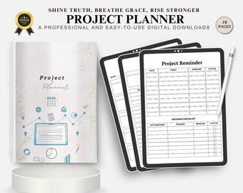Project Planner Printable | Task Management & Timeline Organizer | Digital Download PDF