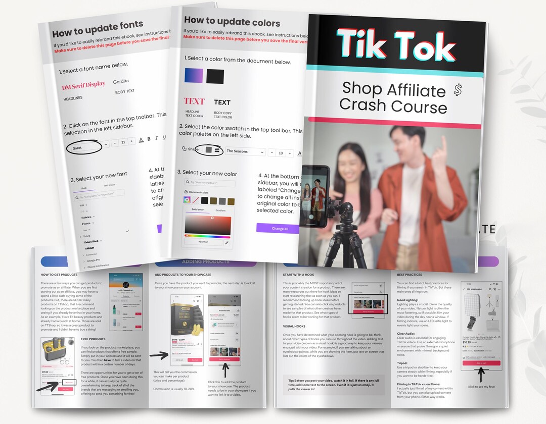 Tiktok Shop Affiliate Guide | Digital Marketing Ebook | Step-by-step ...