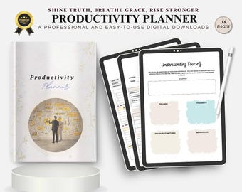 Productiviteitsplanner afdrukbaar | Dagelijkse en wekelijkse organisator | Digitale pdf-download voor tijdbeheer