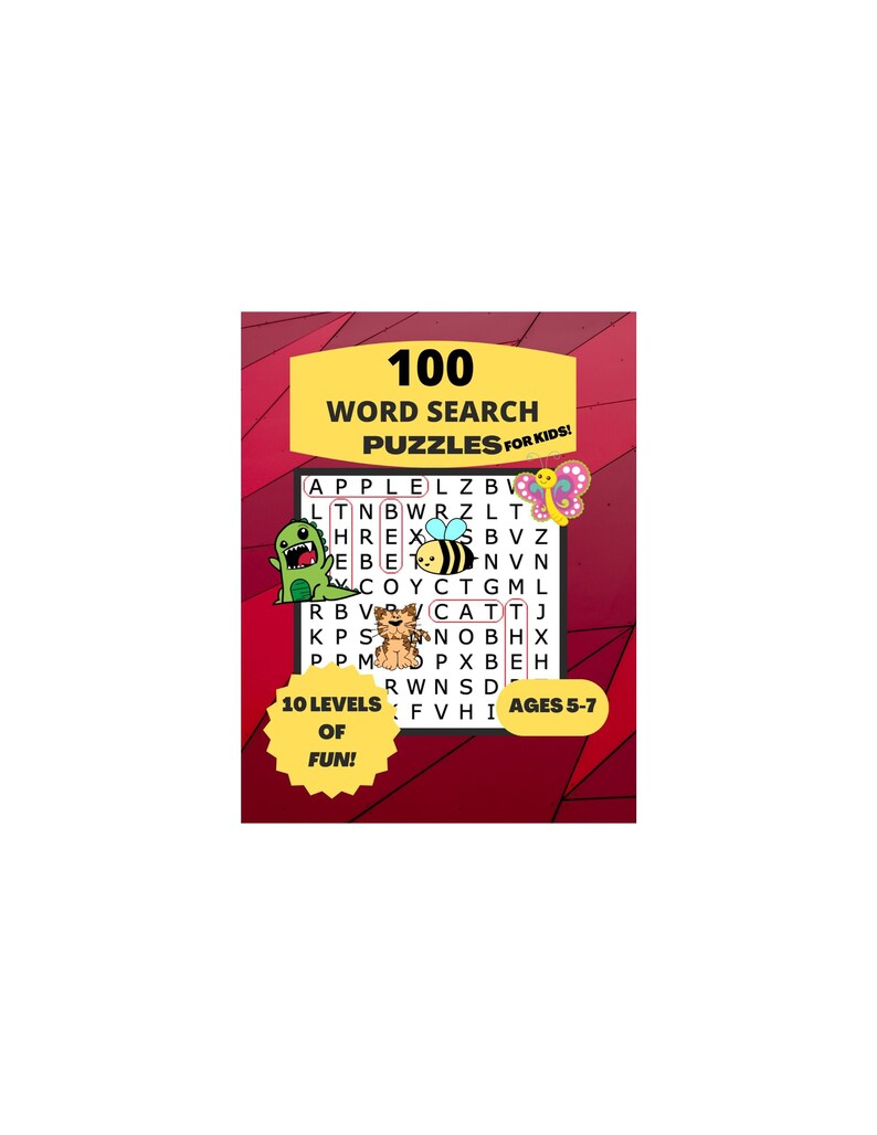 100 Word Search Puzzles for Kids - Digital Download - Etsy