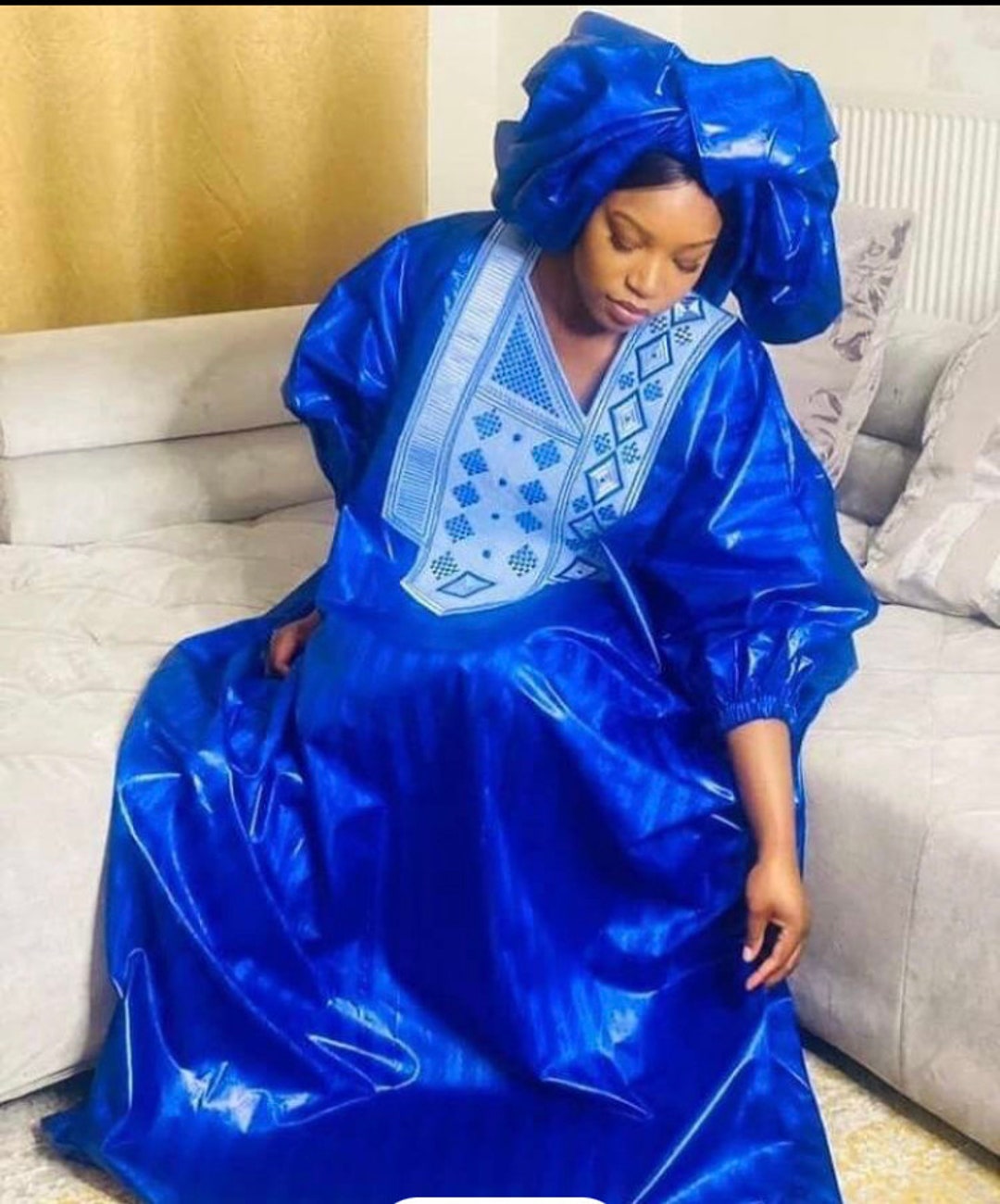 Bazin Riche, Premium Getzner Magnum African Boubou Dress , Long Boubou ...