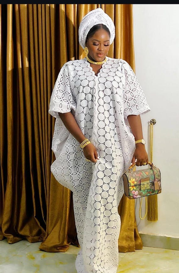 White boubou lace , long boubou kaftan, African lace boubou, African women clothing, women fashion lace, women clothing, Black women gown White boubou lace , long boubou kaftan, African lace boubou, African women clothing, women fashion lace, women clothing, Black women gown
