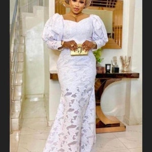 Nigerian White Lace Dress Styles Etsy