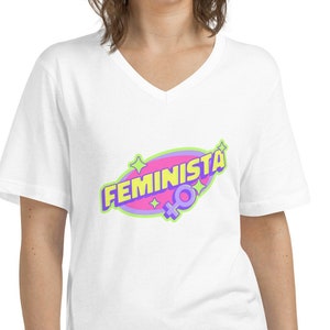 Feminista t-shirts, Empowering women shirts, Gender equality tees, Women&#39;s rights apparel, Feminism slogan tops, Activist V-Neck T-Shirt