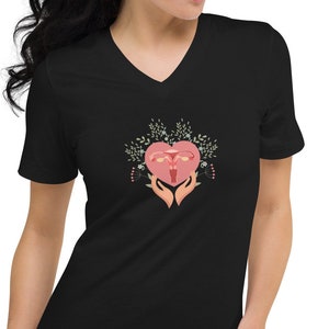 FEMINISM Unisex Short Sleeve V-Neck T-Shirt, Empowering women shirts, Gender equality tees, Women&#39;s rights apparel, Activist V-Neck T-Shirt