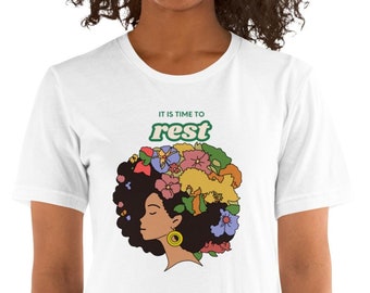 Black Women Resting T-Shirt: Self-Care Empowerment Graphic Tee