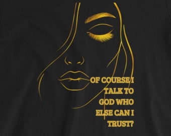 Trust in God V-Neck T-Shirt: Christian Prayer Unisex Tee