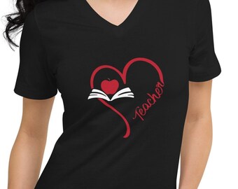 Camiseta de manga corta y cuello de pico unisex