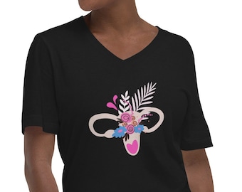 T-shirt Unisexe à Manches Courtes et Col V