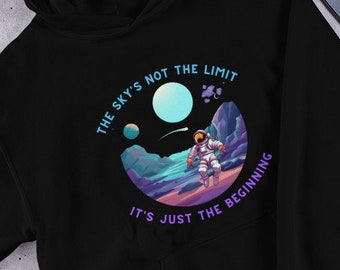 Moon & Astronaut Unisex Hoodie: Space Theme