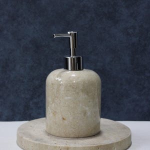 Beige Marble Liquid Soap Dispenser, Marble Soap Dispenser, Soap Dispenser, Marble Bathroom Accessories, Bath Decor&Design, Gift for Bathroom