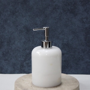 White Marble Liquid Soap Dispenser, Marble Soap Dispenser, Soap Dispenser, Marble Bathroom Accessories, Bath Decor&Design, Gift for Bathroom