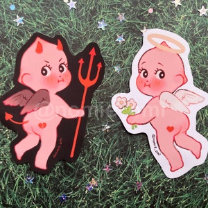 Pegatinas Kewpie del ángel y el diablo
