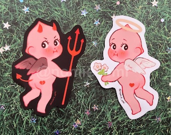 Angel and Devil Kewpie Stickers