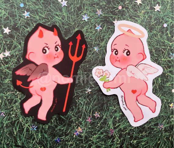 Angel and Devil Kewpie Stickers