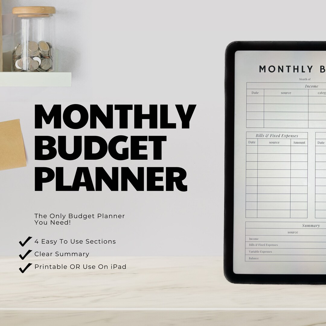 Digital Budget Tracker Savings Tracker Finance Logbook 4 Etsy